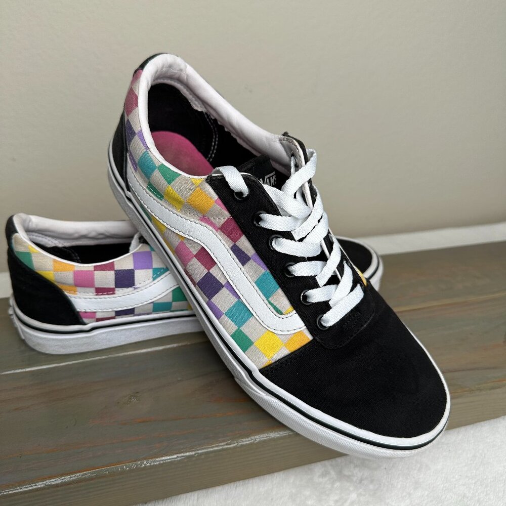Vans Multicolor Checkered Old Skool Sneakers Women’s Size 9.5